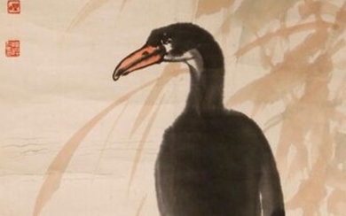 JIANG REN (20TH CENTURY) CORMORANT A Chinese painting, ink and...