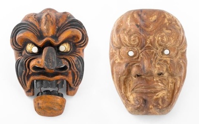 Japanese Edo Period Beshimi & Bugaku Masks, 2