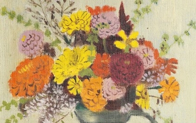 Jean HUGO (1894 - 1984) Vase de fleurs Huile sur toile signée en bas à...