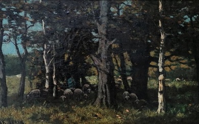 Johannes Karel Leurs (1865-1938) - Sheep in a summer landscape