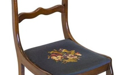 Kentucky Rose back Needlepoint Seat Accent Chair