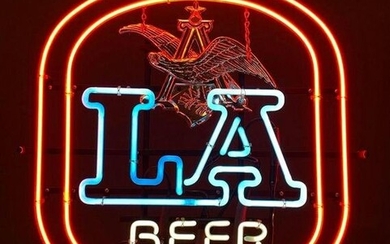 LA Beer Light-Up Advertising Neon Beer Sign