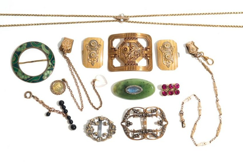 LOT OF ANTIQUE AND VINTAGE GOLD FILLED JEWELLERY
