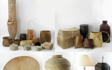 Large Collection of Baskets and Lamps