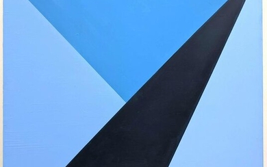 Large Geometric Graphic Oil Painting on Canvas. Triangl
