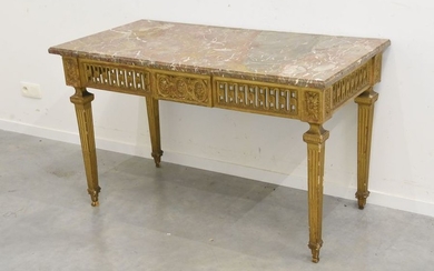 Large Louis XVI period console table in carved...
