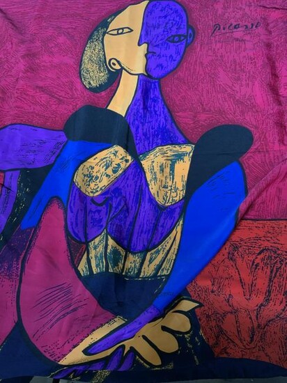 Large Picasso Motif Silk Scarf, France
