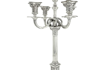 Large and Impressive Silver Five Light Candelabra, Early 20th Century.