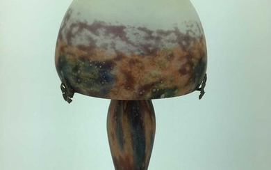Large art glass lamp in the form a jellyfish