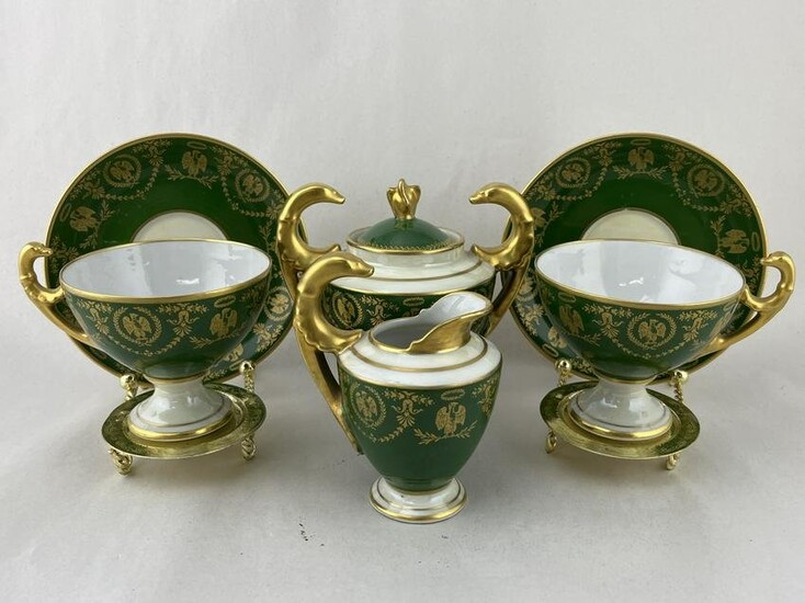 Limoges French Empire Gilt Tea Service, Napoleon