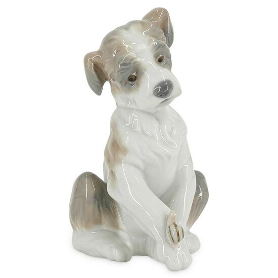 Lladro Glazed "New Friend" Dog Porcelain Figurine