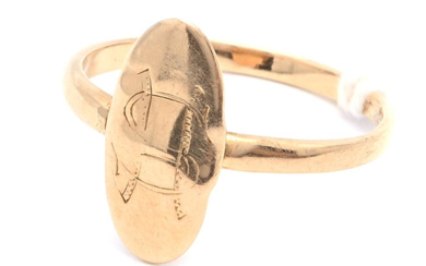 Lot Gold Ring 18K 2,1g damaged with engravi