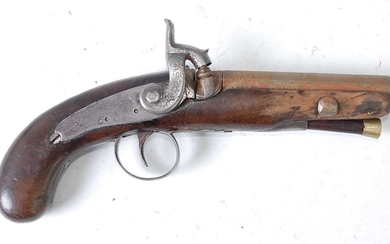 Lot details * A 19th century Continental percussion pistol,...