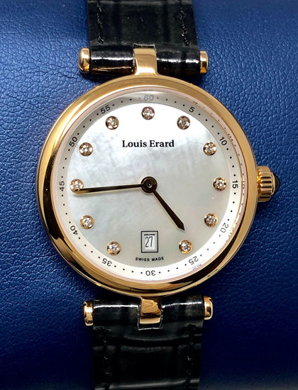 Louis Erard - 11 Diamonds for 0,067 ct. Romance Collection White Mother of Pearl dial Swiss Made- 10800PR24.BRCA5 - Women - BRAND NEW