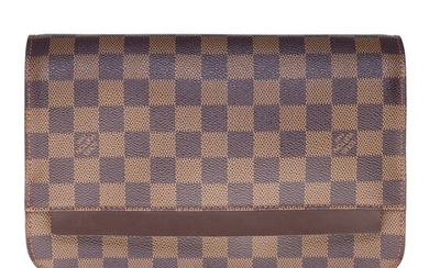 Louis Vuitton - Pochette Saint-Louis en toile enduite à damier ébène avec dragonne Clutch bag