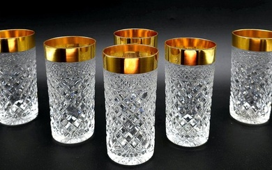 MAESTRI MURANESI - Drinking service (6) - diamond - .999 (24 kt) gold, Crystal