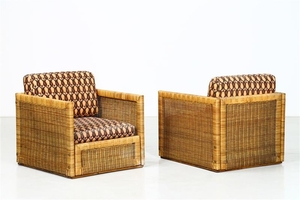 MANIFATTURA ITALIANA Pair of armchairs.