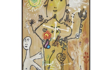 MICHEL MACRÉAU (France, 1935-1995) SANS TITRE, 1987 Acrylique sur carton contrecollé sur toile Signée des...