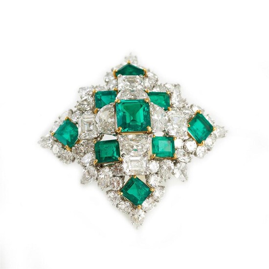 Magnificent Van Cleef & Arpels emerald and diamond brooch, Special Order