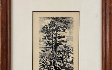 Malm, G.N. (1869-1928) "Sentinels" 1925 etching