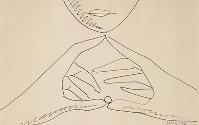 Man Ray (1890-1976) Untitled (hands, ball and half face)