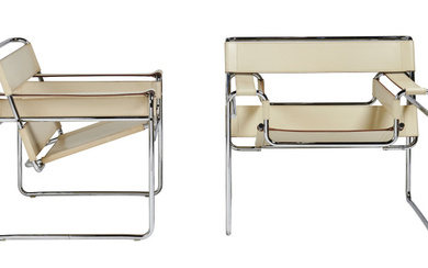 Marcel BREUER (1902-1981) Paire de fauteuils "Wassily" ou "B3"- modèle créé en 1925