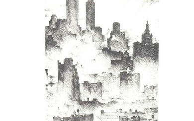 Mark FREEMAN: "Manhattan Backdrop" - Lithograph