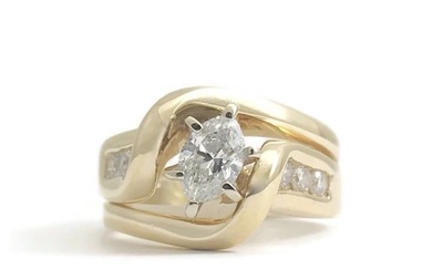 Marquise Diamond Engagement Ring in 14K Yellow Gold, .40 CTW, 6.31 Grams