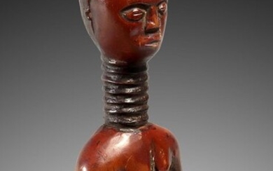 Maternity - Patinated wood - Idoma - Nigeria - 19 cm