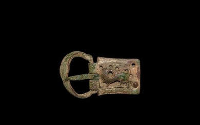 Medieval Gilt Buckle with Lion