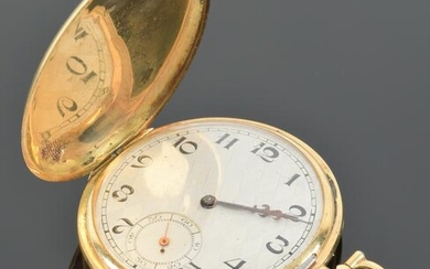 Men's English18K gold hunting case pocket watch, Arabic