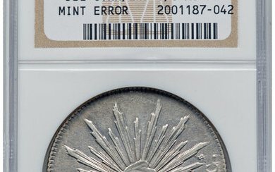 Mexico: , Republic Mint Error - Double-Struck Off-Center 8 Reales ND AU55 NGC,...