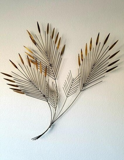 Mid Century Modern Curtis Jere Signed Branch Leaf Wall