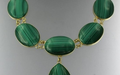 Mid-Century necklace with malachite