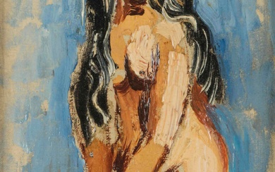 Moïse KISLING (1891-1953) Nu après le bain Huile sur toile. Signée en bas à droite....