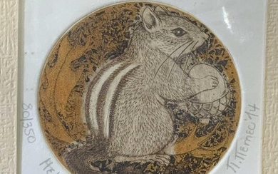 NANCY NEMEO Signed Squirrel Engraving