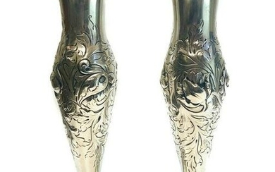 N.M. Thune 830 Silver Footed Vases