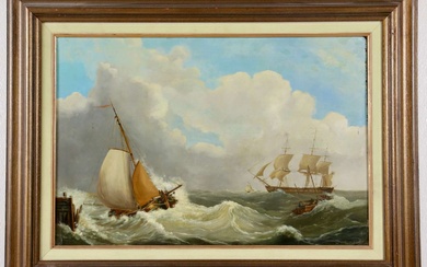 Naar Johannes Christiaan Schotel, Schepen op turbulente zee