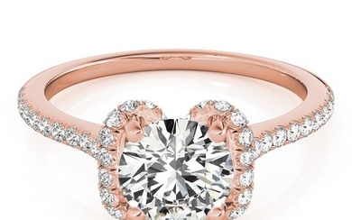 Natural 1.63 CTW Diamond Engagement Ring 18K Rose Gold
