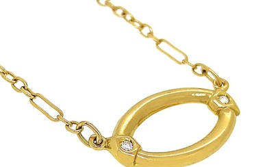 Necklace with pendant - 18 kt. Yellow gold - 0.06 tw. Diamond