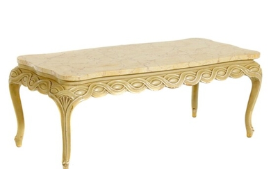 Neoclassical Marble Top Coffee Table, Late 20th Century