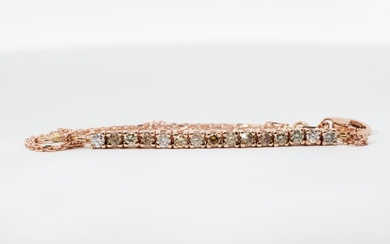 No Reserve Price - Bracelet Pink Gold Diamond (Natural)