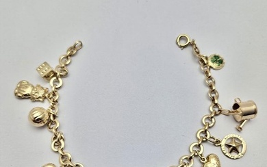 No Reserve Price - Charm bracelet - 14 kt. Yellow gold