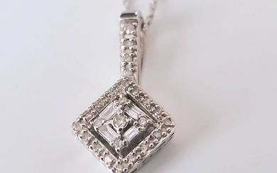 No Reserve Price - Necklace with pendant - 14 kt. White gold - 0.40 tw. Diamond