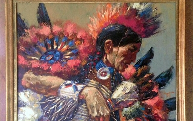 Noel Daggett, Sioux War Dance, Oil Painting