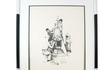 Norman ROCKWELL: "Rocket Ship" - Lithograph