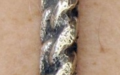 North Africa Bedouin antique gilded massive bronze cuff bracelet, 70 gr.