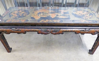 ORIENTAL LACQUERED TABLE, LENGTH 126CM