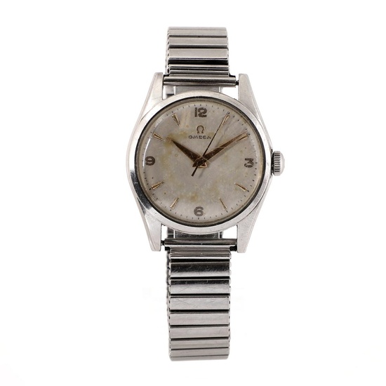 Omega A wristwatch of steel. Ref. 2537–10. Mechanical movement with manual winding,...
