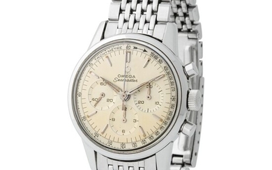 Omega. Charming and Sporty Seamaster Wristwatch in Steel, Reference 105.001-62, With Round Pushers